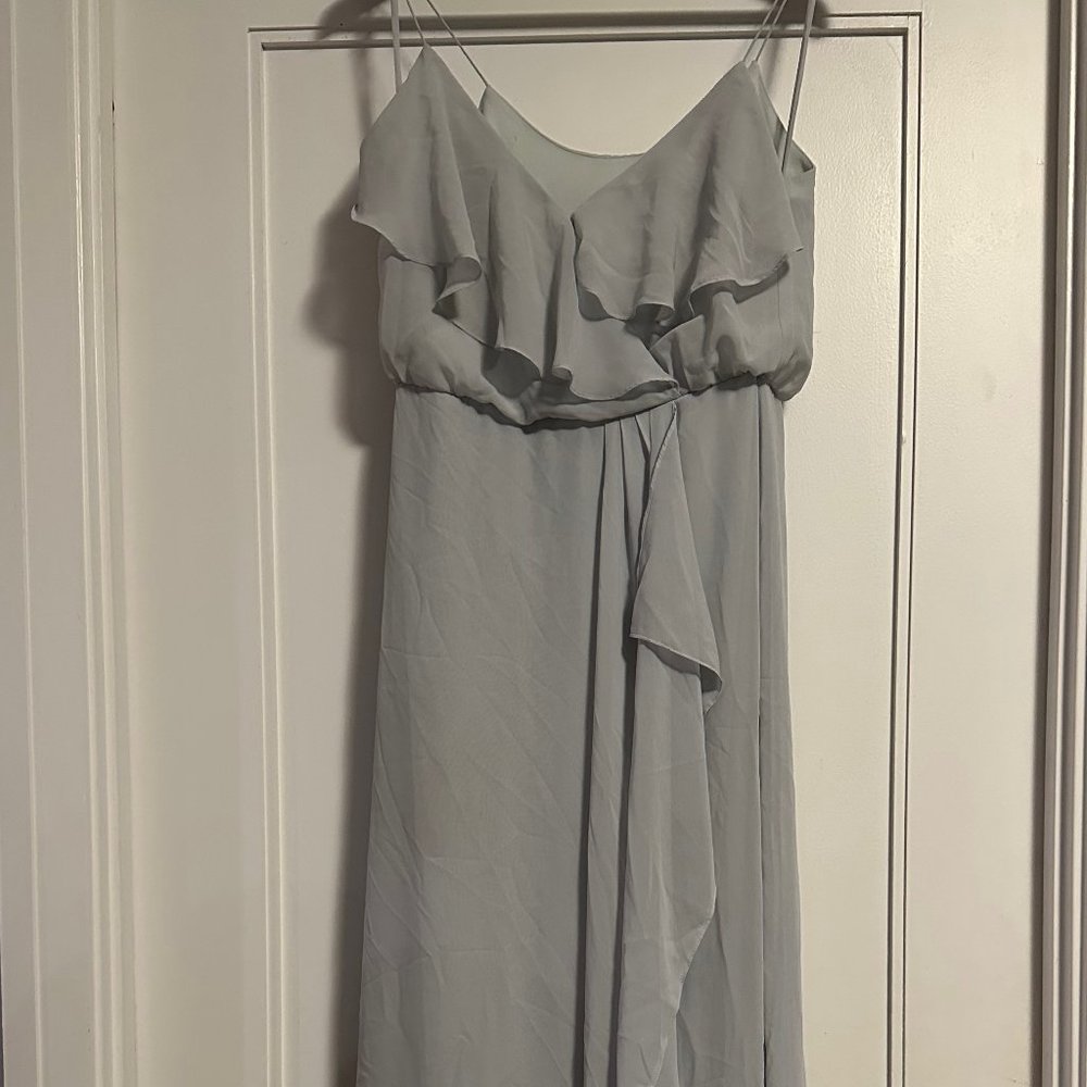 Nouvelle Amsale Pale Blue Grecian Goddess Maxi Dress